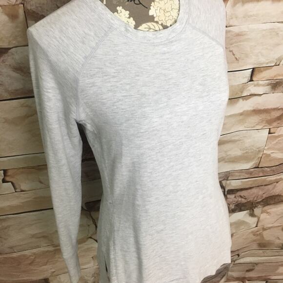 Active Life Heather Gray Light Athletic Sweatshirt Tunic Top Thumb Holes Lounge - Picture 6 of 10